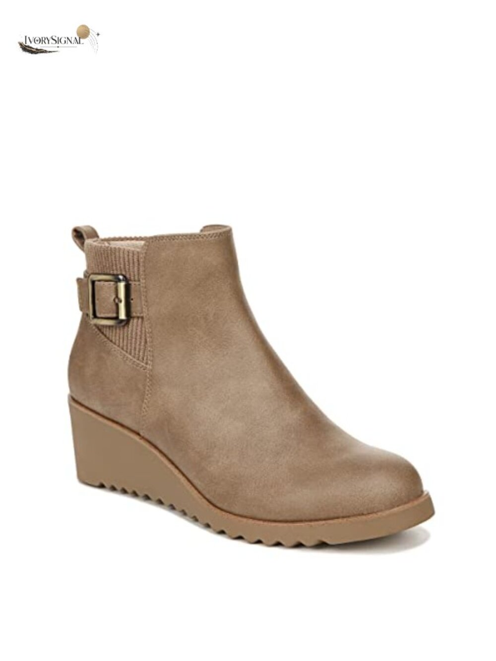 LifeStride Women's Zayne Chelsea Wedge Ankle Booties Faux Leather